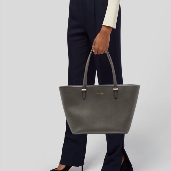 kate spade Olive Gray Saffiano Leather Tote - Picture 2 of 8